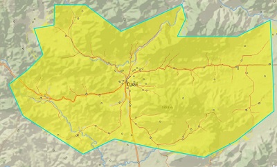 Map identifying how students will flow through the landscape to reach a school